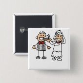 Bride Feeds Groom Vierkante Button 5,1 Cm (Voorkant /achterkant)
