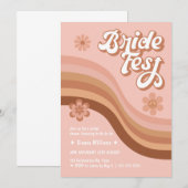 Bride Fest Groovy Retro Daisy Vrijgezellenfeest Kaart (Voorkant / Achterkant)