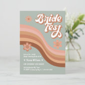 Bride Fest Groovy Retro Daisy Vrijgezellenfeest Sa Kaart (Staand voorkant)