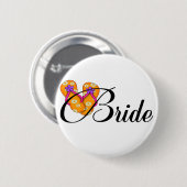 Bride Flip Flop Oranje Ronde Button 5,7 Cm (Voorkant /achterkant)