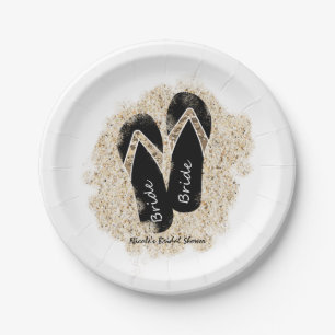 Bride Flip Flop Sandals Summer Beach Vrijgezellenf Papieren Bordje