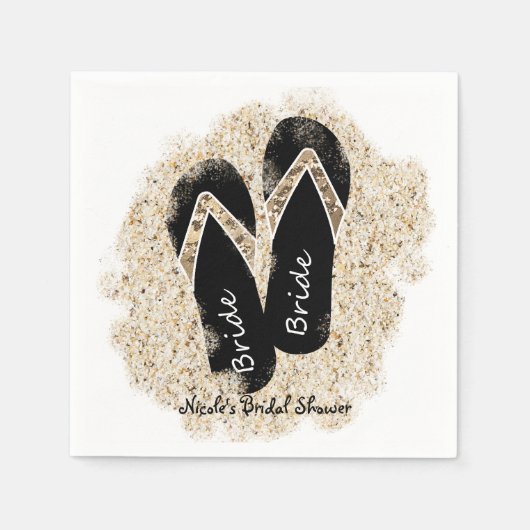 Bride Flip Flop Sandals Summer Beach Vrijgezellenf Servet (Voorkant)
