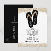 Bride Flip Flop Sandals Summer Beach Vrijgezellenf Uitnodiging Briefkaart (Voorkant / Achterkant)