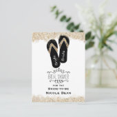 Bride Flip Flop Sandals Summer Beach Vrijgezellenf Uitnodiging Briefkaart (Staand voorkant)
