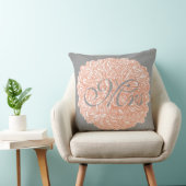 Bride  Floral Chrysanthemum Gray Peach Kussen (Stoel)