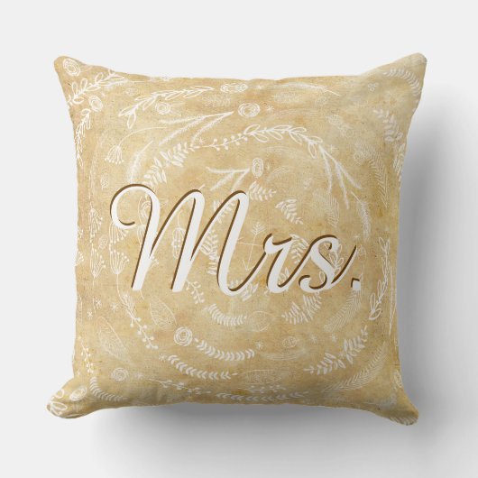 Bride  Floral Garland Sierkussen (Voorkant)