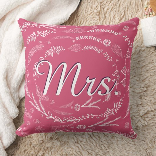 Bride  Floral Garland Sierkussen (Deken)