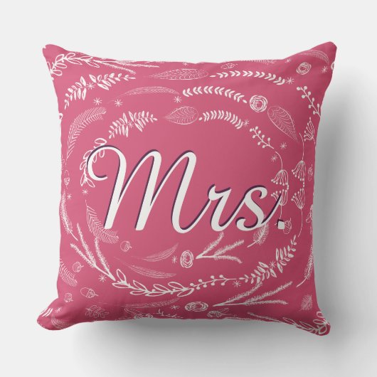 Bride  Floral Garland Sierkussen (Voorkant)