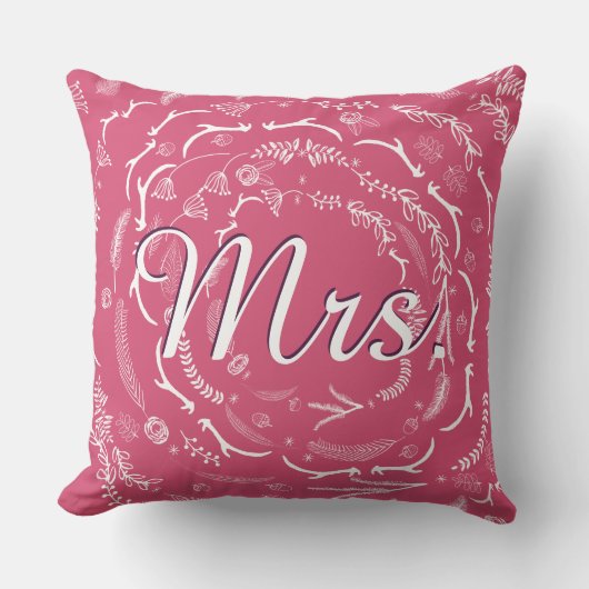 Bride Floral Garland Sierkussen (Voorkant)