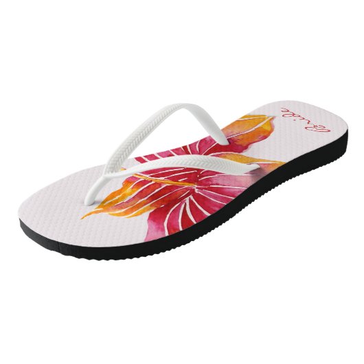 Bride Floral Hawaiian Teenslippers (Schuin)