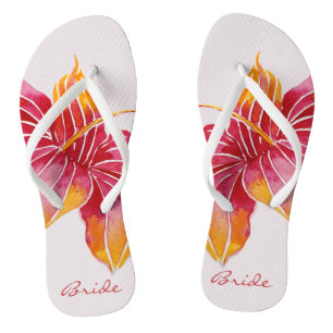 Bride Floral Hawaiian Teenslippers