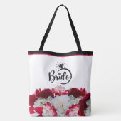 Bride Floral Peonies multi Print Tote Bag (Achterkant)