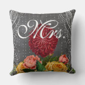 Bride Floral Red Heirloom Roos Kussen (Achterkant)