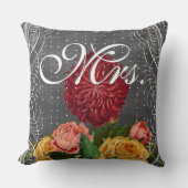 Bride Floral Red Heirloom Roos Kussen (Voorkant)