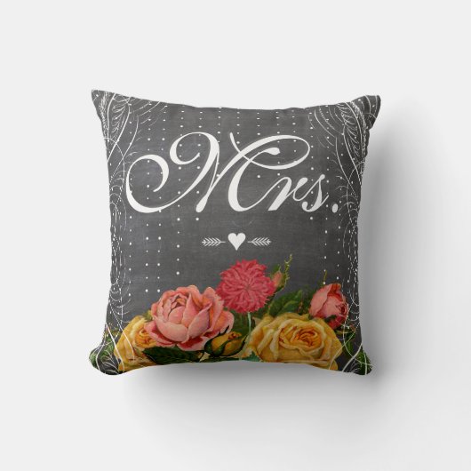 Bride  Floral Red Heirloom Roos Kussen (Voorkant)