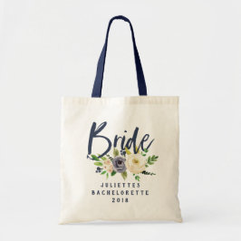Bride florale waterverf tote bag