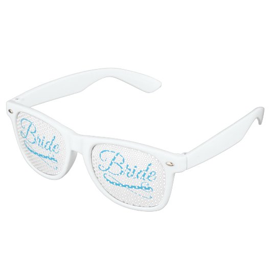 Bride Flourish Blue Retro Zonnebril (Gekanteld)