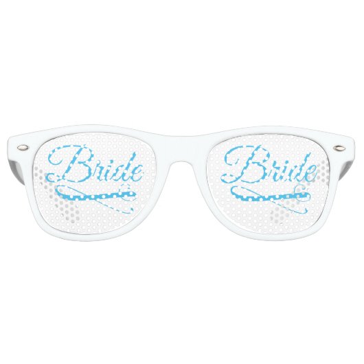 Bride Flourish Blue Retro Zonnebril (Voorkant)