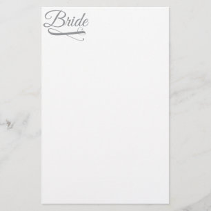 Bride Flourish Gray Briefpapier