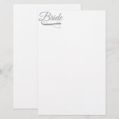 Bride Flourish Gray Briefpapier (Voorkant / Achterkant)