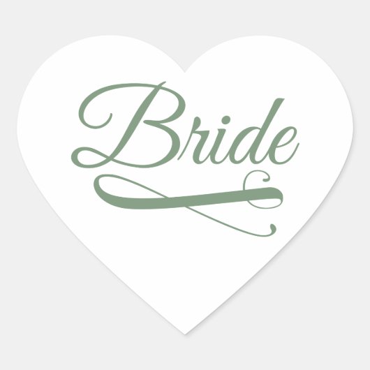 Bride Flourish Green Hart Sticker (Voorkant)