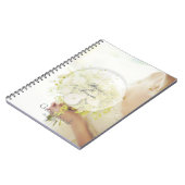 Bride flower bouquet bewerkbaar huwelijksgastenboe notitieboek (Linkerzijde)