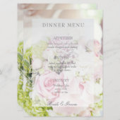 Bride Flower Bouquet, bewerkbaar trouwmenu Menu (Voorkant / Achterkant)