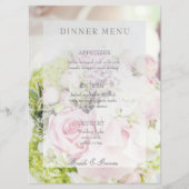Bride Flower Bouquet, bewerkbaar trouwmenu Menu (Voorkant)