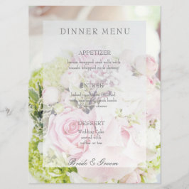 Bride Flower Bouquet, bewerkbaar trouwmenu Menu