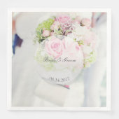 Bride Flower Bouquet, editable bruiloft Servetten (Voorkant)