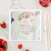 Bride Flower Bouquet, editable bruiloft Servetten (Insitu)