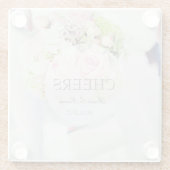 Bride Flower Bouquet editable Cheers Glazen Onderzetter (Achterkant)