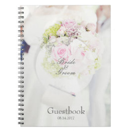 Bride Flower Bouquet, editable trouwgastenboek Notitieboek