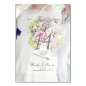 Bride Flower Bouquet editable Wedding Table Number Kaart (Voorkant)