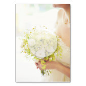Bride flower bouquet- Floral Wedding Table Number Kaart (Achterkant)