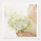 Bride flower bouquet voor bewerkbare bruiloft servet (Voorkant)