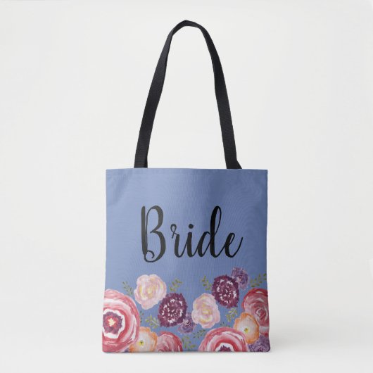 Bride Flower Pattern roze Canvas tas (Voorkant)