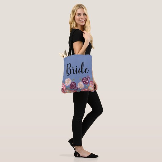 Bride Flower Pattern roze Canvas tas (Op model)