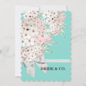 BRIDE Flowers & Lattice Blauwgroen Blue Shower Par Kaart (Voorkant)