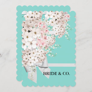 BRIDE Flowers & Lattice Blauwgroen Blue Shower Par Kaart