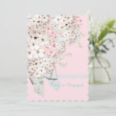 BRIDE Flowers & Lattice Shower Pink Party Kaart (Staand voorkant)