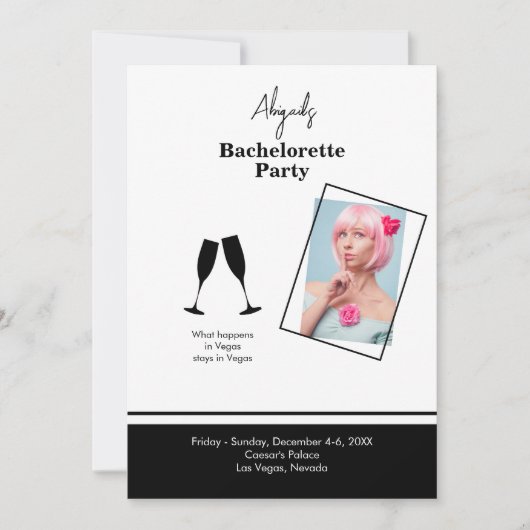 Bride foto B/W-doelbietachelorette in Kaart (Voorkant)