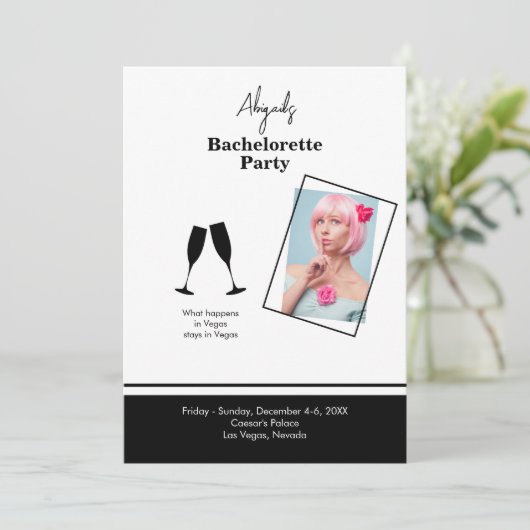 Bride foto B/W-doelbietachelorette in Kaart (Staand voorkant)