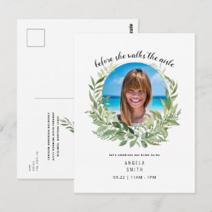 Bride Foto voor ze Vrijgezellenfeest loopt Briefkaart