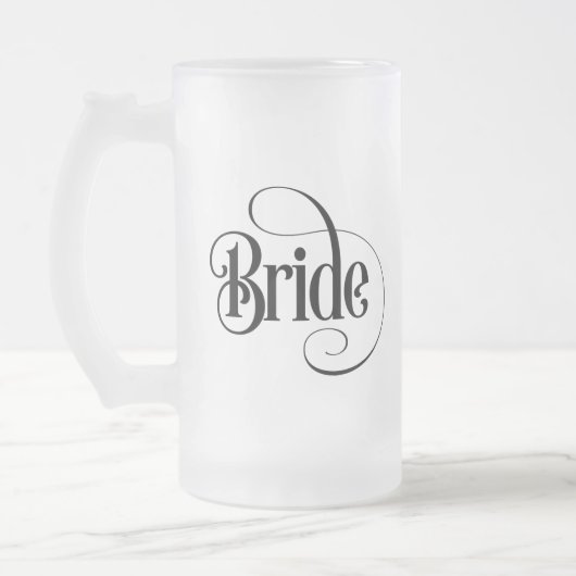 Bride Frosted Glass Beer Mok (Links)