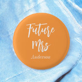 Bride Future Mrs. Oranje White Ronde Button 3,2 Cm