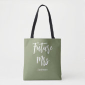 Bride Future Mrs Sage Green Canvas tas (Voorkant)