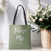 Bride Future Mrs Sage Green Canvas tas