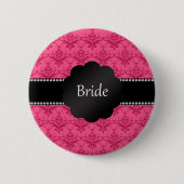 Bride geeft roze vodder ronde button 5,7 cm (Voorkant)