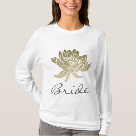 BRIDE GLAMOROUS BLEEK GOLD WHITE LOTUS FLORAL T-SHIRT